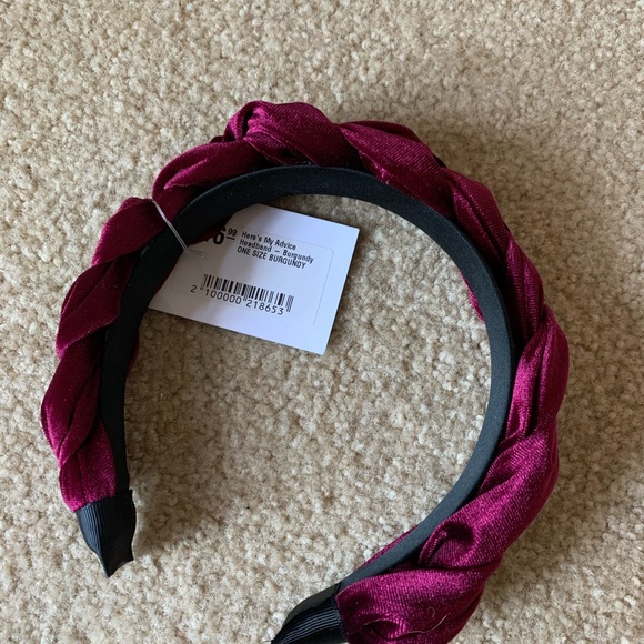 Burgundy Braided Headband- NWT- One Size - Picture 2 of 3
